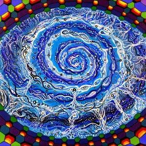 Spiraling Patterns, a bold digital artwork by Gus Bradt
